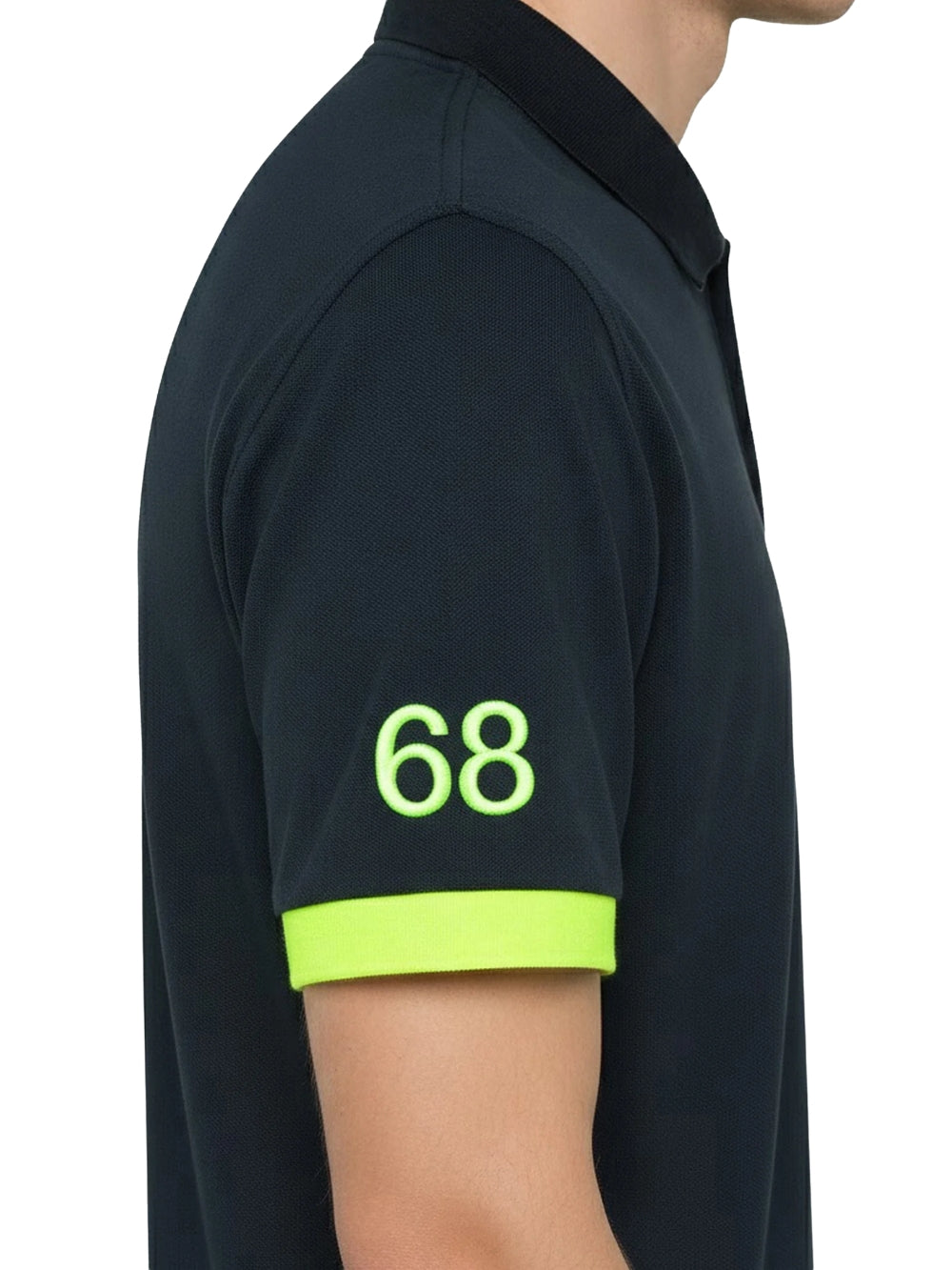Polo Blu Big Logo Fluo