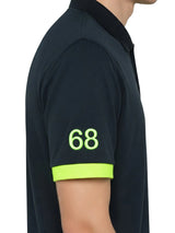 Polo Blu Big Logo Fluo