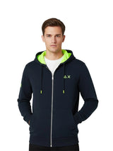 Felpa Zip Blu Fluo Basic Fleece