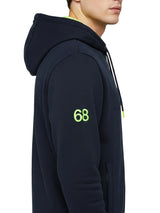 Felpa Zip Blu Fluo Basic Fleece